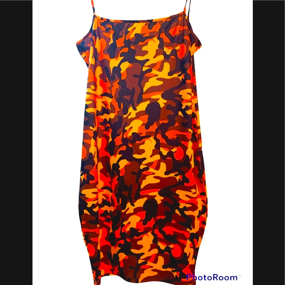 CAMOUFLAGE PRINT DRESS-NO LABEL